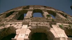The ruins of the ancient Colosseum tower in Rome. Stock Footage