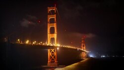 Golden Gate Bridge at night, San Francisco Stock Footage