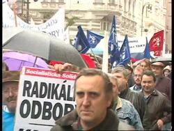 Czech Republic - Trade unions hold demonstrations News Clip