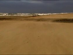 Sand blowing to camera, Andalucia, Spain Stock Footage