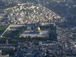 Aerial The Temple Mount in Jerusalem, Israel Stock Footage