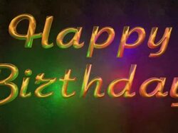 Happy Birthday - gold text Stock Footage