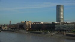 HotelHyatt Regency and KÃ¶ln Triangle Tower, Cologne, North Rhine Westphalia, Germany Stock Footage