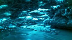 4K time-lapse: Ice Cave at vatnajokull Glacier jokulsaron Iceland Stock Footage
