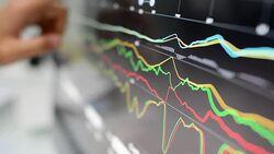 Stock market graph and tecnical analysis stock Stock Footage