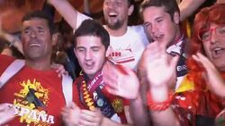 Spanish fans celebrate Euro 2012 win News Clip