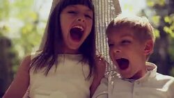 siblings on a seesaw Stock Footage