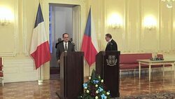 CLEAN : French President Francois Hollande visits Prague News Clip