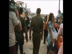 LIB 25-07-73 ISRAELI MINISTERS AT LOD AIRPORT DURING JUMBO  HIJACK News Clip