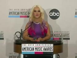SPEECH: Christina Aguilera announces the nominees Stock Footage