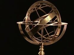 An armillary sphere slowly rotates. Stock Footage