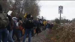 Protesters block nuclear waste train News Clip