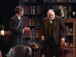 PERFORMANCE - Judd Hirsch, Tom Cavanagh at Freud's Last Session Presented By The Broad Stage Stock Footage
