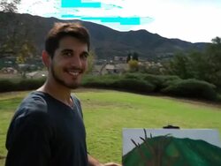 Painter Smile Stock Footage