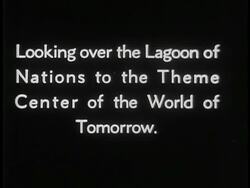 B/W 1940 Lagoon of Nations + Theme Center of the World of Tomorrow at New York World's Fair Stock Footage