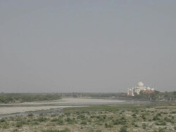 WS Distant view of Taj Mahal / Agra, India Stock Footage