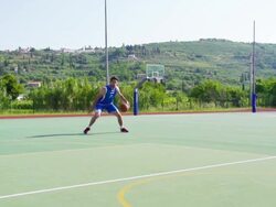 HD: Super Slo-Mo Shot of Young Man Making a Basket Stock Footage