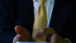 Businessman hand using mobile phone , business strategy concept Stock Footage