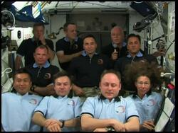 ISS and shuttle crews hold news conf from space; mission briefing Instructional Video