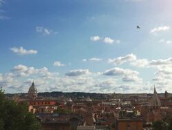 Panoramic view of Rome  from Pincio Hill Stock Footage