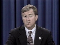 USA: PRESS CONFERENCE: NASA REPORTS ON DAMAGE TO MIR SPACE STATION News Clip