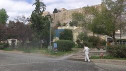 Disinfection in Athens in second day of lockdown News Clip