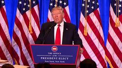 Donald Trump speaking at press conference News Clip