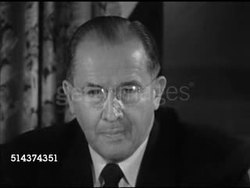 1952: SECRETARY OF AGRICULTURE: MS Ezra Benson (1899-1994) sitting at desk (light reflection in eyeglasses), SOT saying privilege & honor to serve in cabinet, no ambitions, confidence in rural people of American, happy to dedicate years ahead. Instructional Video