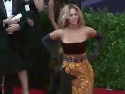 Beyonce at "PUNK: Chaos To Couture" Costume Institute Gala Stock Footage