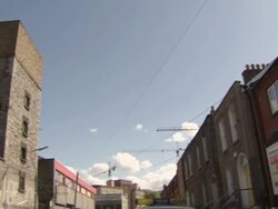 MS Shot of buildings with painting on wall / Dublin, Ireland Stock Footage
