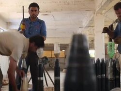 Syrian Rebels making bombs at weapons factory News Clip