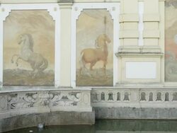 PAN Pferdeschwemme (horse's well or horse wash); built by architect  Fischer Van Erlach  in 1693; was used to water and wash the archbishop's horses Stock Footage