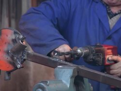 HD: Toolmaker Drilling A Hole Stock Footage