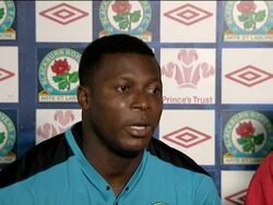 Nigerian striker Yakubu scott Dann and Stock Footage