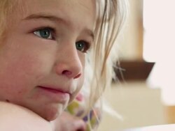 CU Shot of Young girl / Lamy, New Mexico, United States Stock Footage
