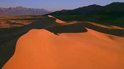 Death Valley National Park Aerial Fly-Over of Sand Dunes Death Valley Desert Stock Footage