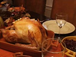 Fly Over Thanksgiving Dinner Stock Footage