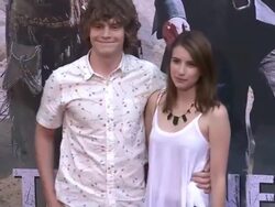 Evan Peters and Emma Roberts  at "The Lone Ranger" Stock Footage