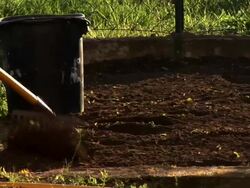 HD: Raking The Soil Stock Footage