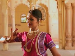 Odissi dancer performing in the palace, Ballabgarh, Haryana, India Stock Footage
