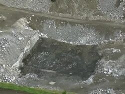 CU AERIAL ZO View of opencast mine / Johannesburg, Gauteng, South Africa Stock Footage