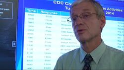 The Centers for Disease Control and Prevention is coordinating the Ebola outbreak response from its Emergency Operations Center, working with everyone from international health organizations to local health departments in the U.S. (Aug. 5) News Clip