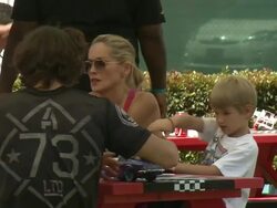 Sharon Stone at 23rd Annual 'A Time For Heroes' Celebrity Picnic Benefiting The Elizabeth Glaser Pediatric AIDS Foundation  Stock Footage
