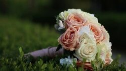 Wedding Bouquet of Roses Stock Footage