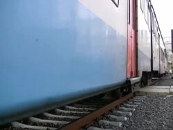 Heavy Train passes, Shakes Platform and Camera Stock Footage