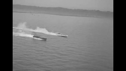 American speedboat racer Gar Wood wins Harmsworth Trophy boat race in Detroit News Clip