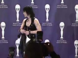 23rd Annual Rock and Roll Hall of Fame Induction Ceremony press room Stock Footage