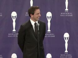 23rd Annual Rock and Roll Hall of Fame Induction Ceremony press room Stock Footage