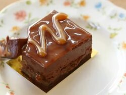 chocolate caramel cake eaten Stock Footage