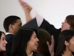 MS PAN Diverse Group of Students Celebrating Graduation / Richmond, Virginia, USA Stock Footage